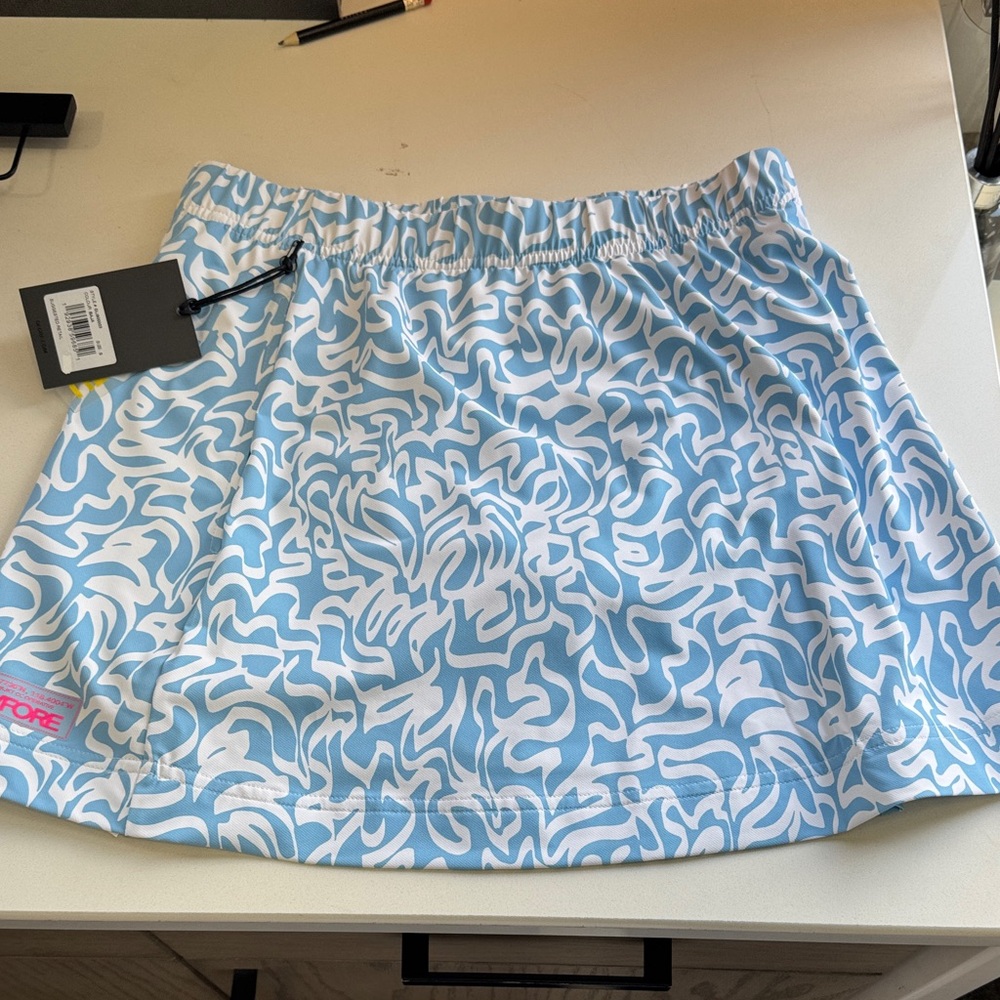 G/FORE Blue & White Abstract Print Mini Skirt